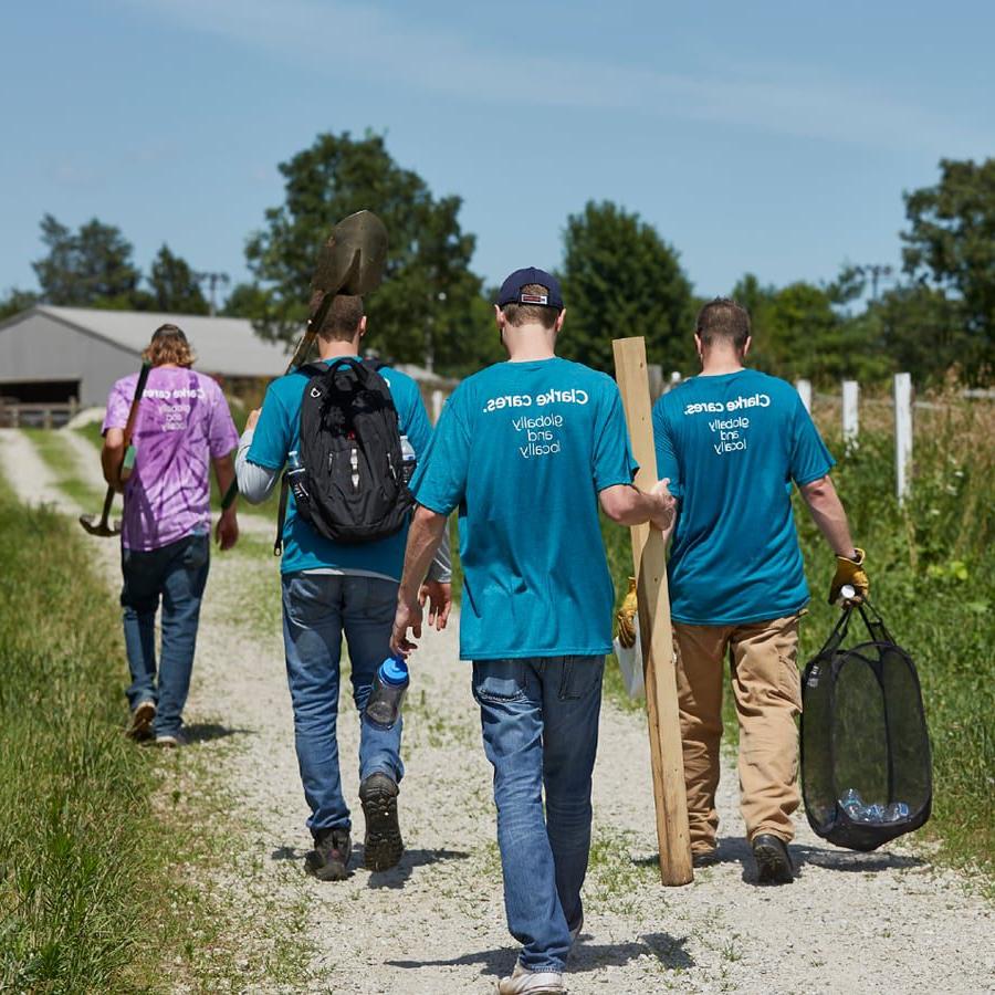 clarke cares volunteers in the field